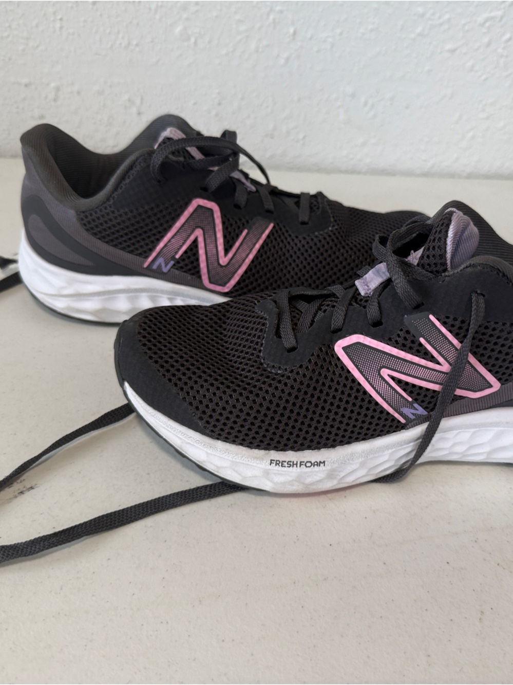 New Balance Women's Black and Pink Fresh Foam Running Shoes